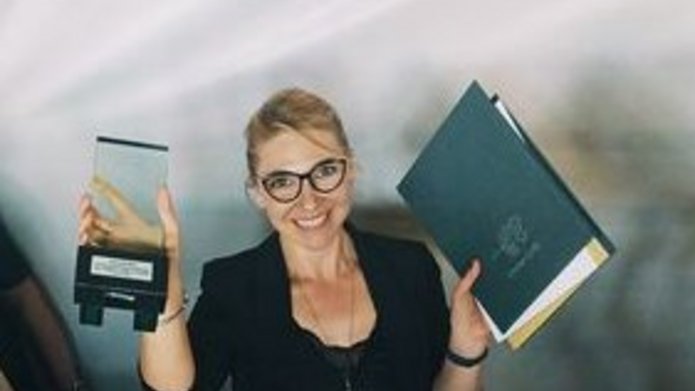 Aleksandra Ryłko-Sutowicz with the award