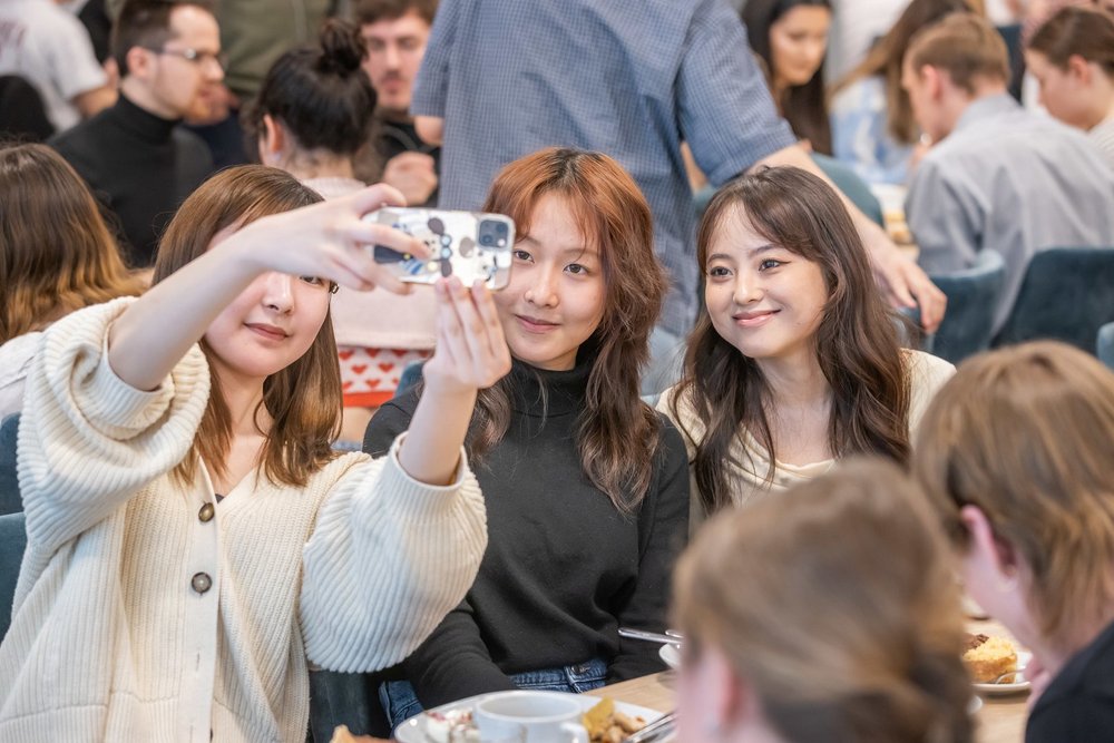 International students taking a selfie