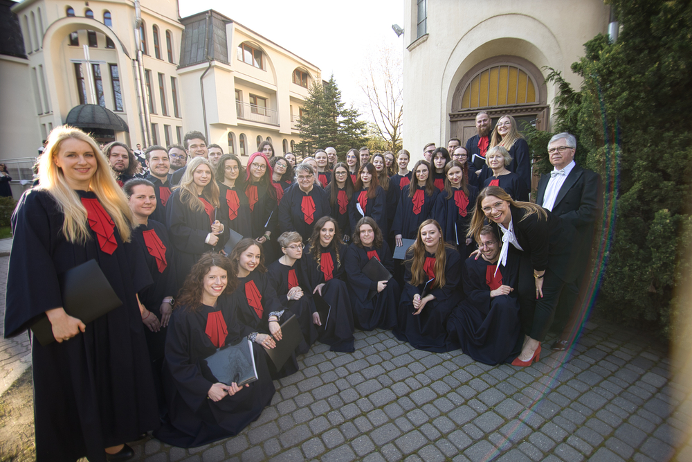 A group photo of the University of Lodz Choir members wearing costumes A group photo of the University of Lodz Choir members wearing costumes