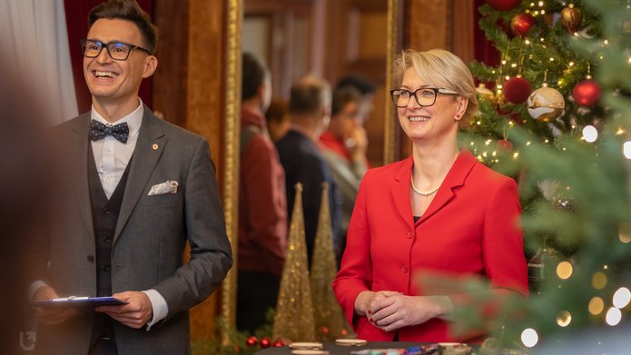 [Translate to English:] Świąteczne spotkanie z zagranicznymi naukowcami i doktorantami UŁ 