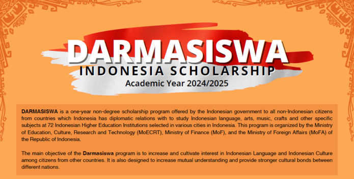 Darmasiswa Scholarship Indonesia 2024-2025