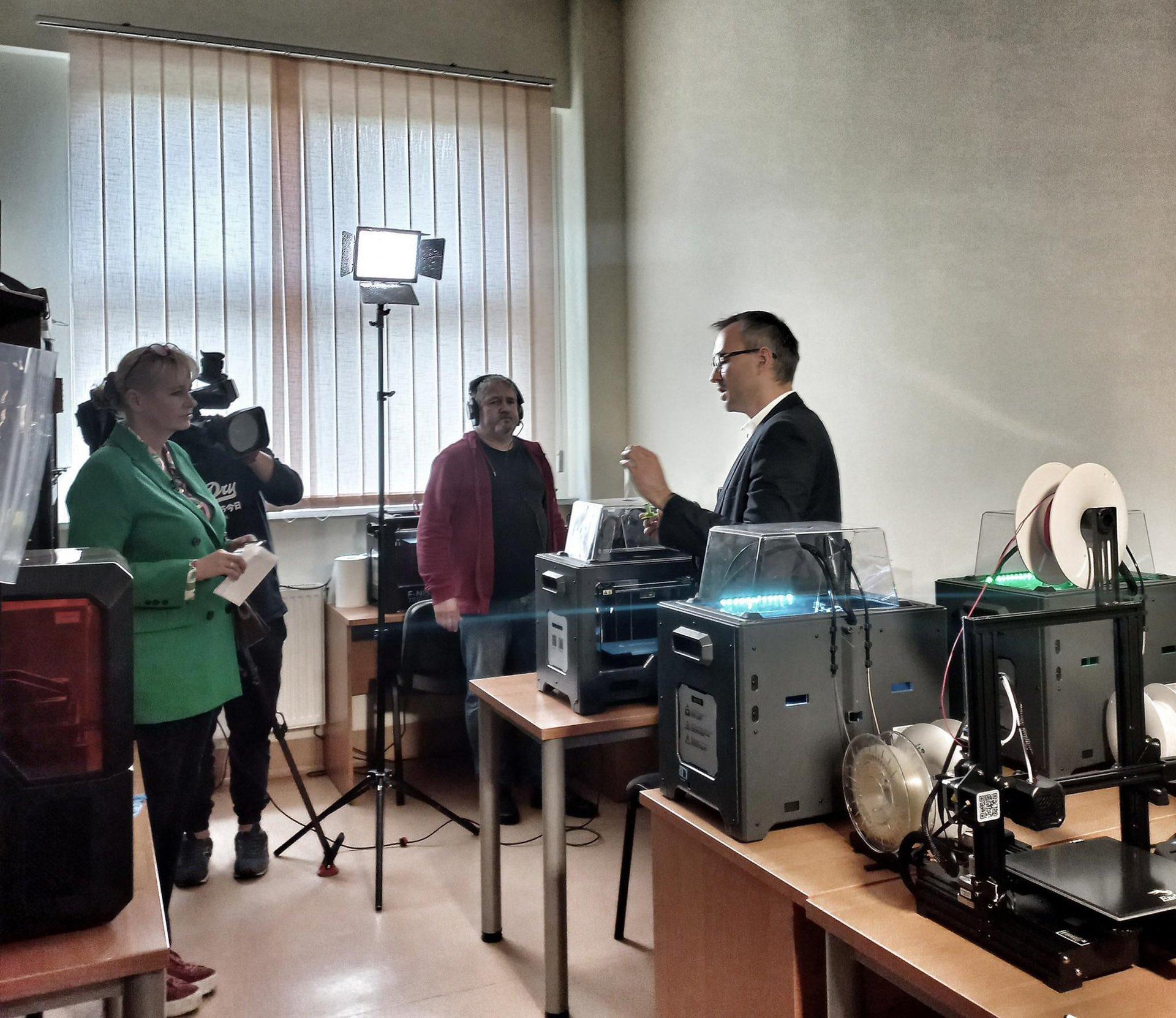 dr hab. Łukasz Półtorak, prof. UŁ podczas nagrania do programu