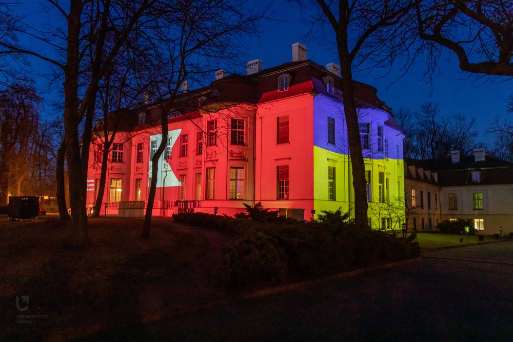 Pałac Biedermanna nocą