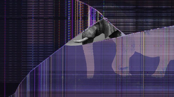 Grafika artystyczna przedstawiająca słonia