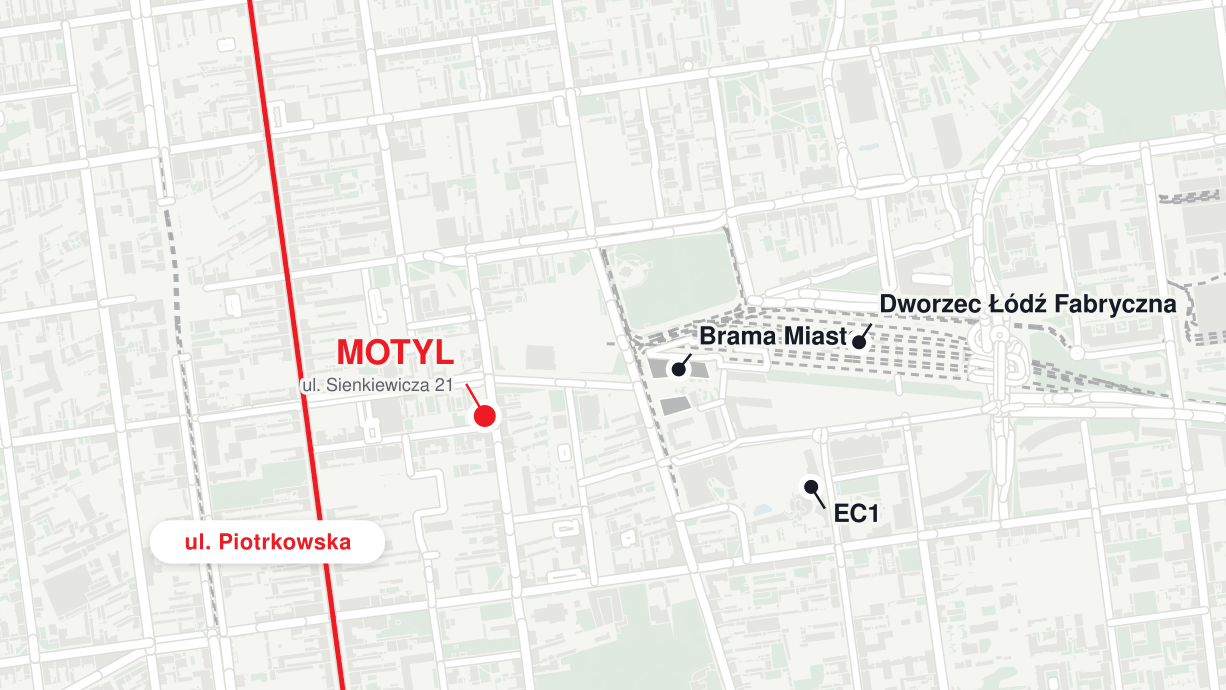 From Fabryczna to Piotrkowska. Motyl Lies Along the Way