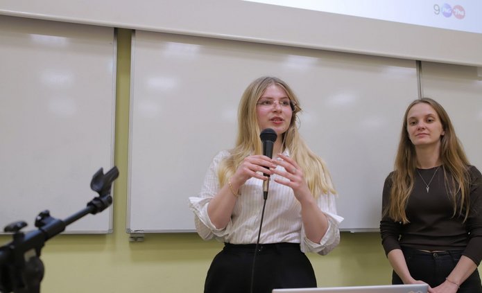 the company representatives during the lecture