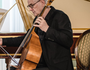 Mark Caudle playing the viola da gamba