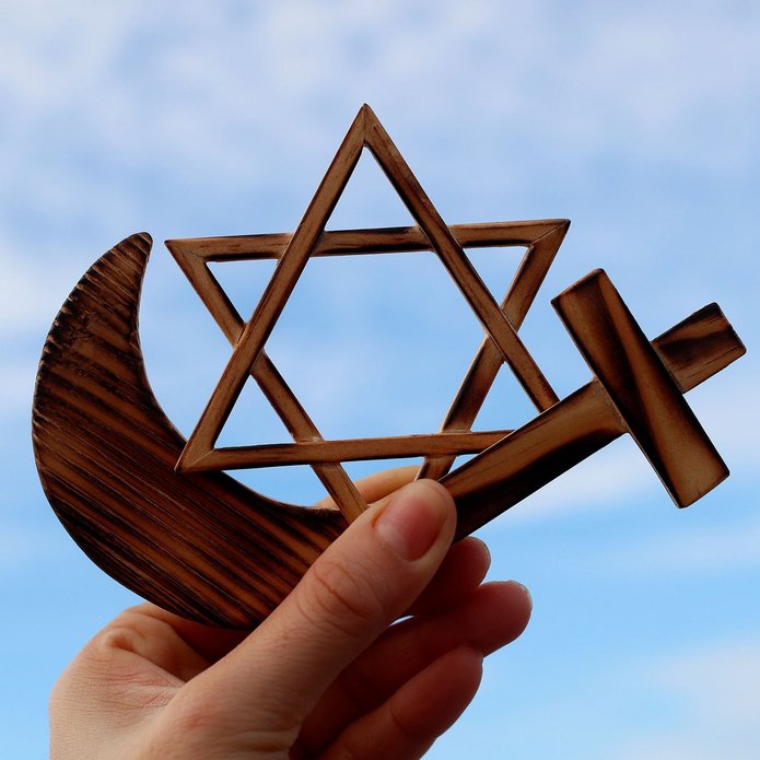 a decorative element: symbols of various religions