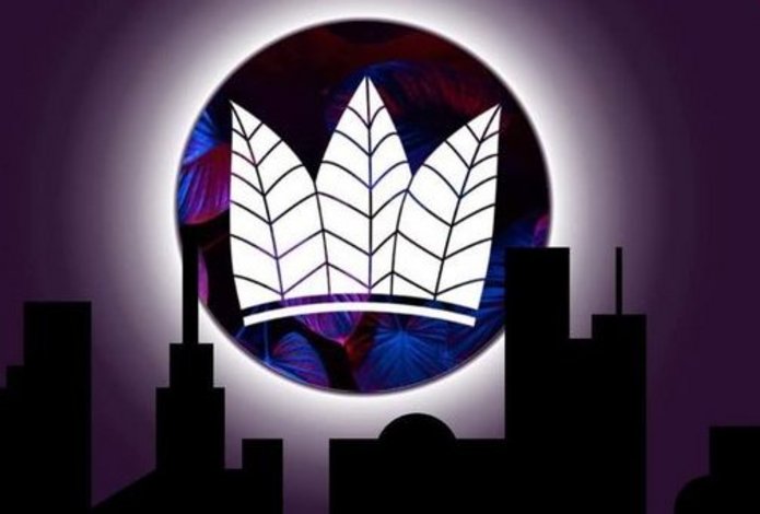 Plakat Łódź Jungle Web w neonowych kolorach