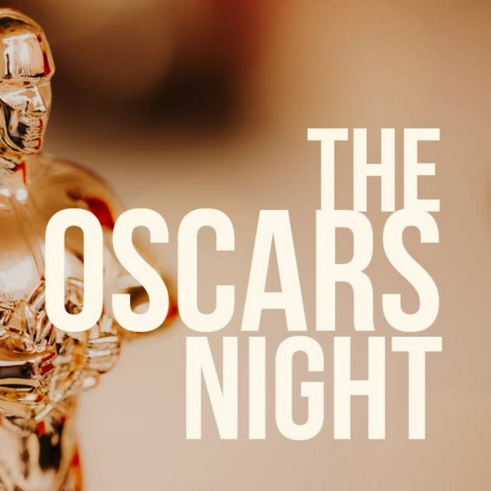 plakat informacyjny o wydarzeniu przedstawiający sylwetkę Oscara filmowego i tekst