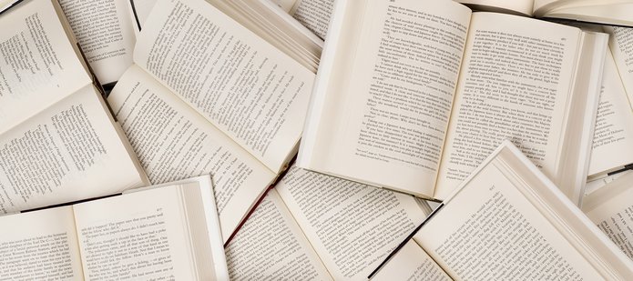 books placed next to one another