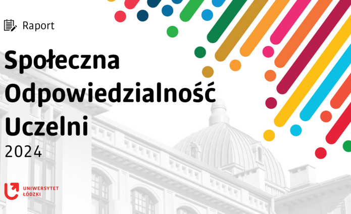 The university building with the University Social Responsibility Report 2024 banner