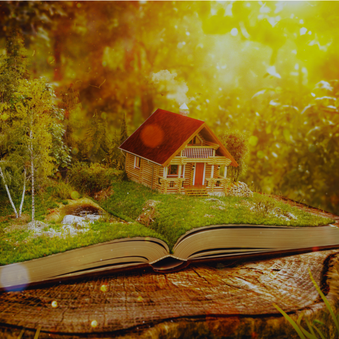 magiczna książka i las