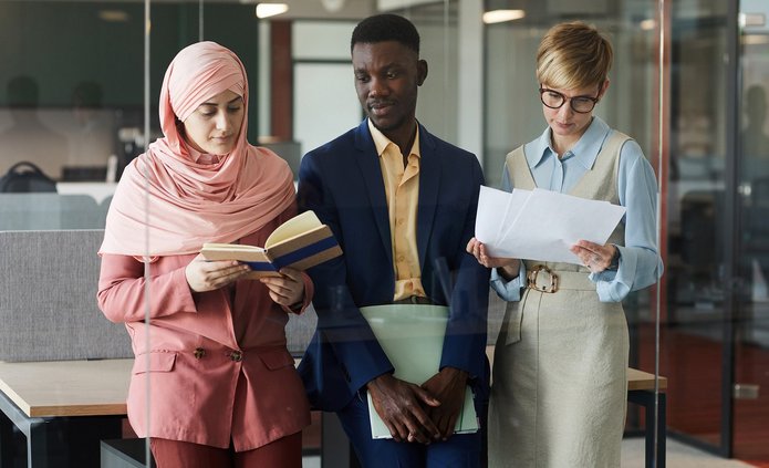 a decorative element: people of different cultures