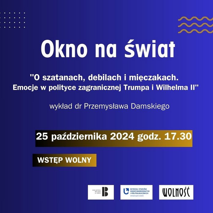 plakat informacyjny wykładu w bibliotece wolność