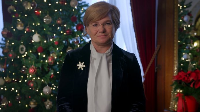 portret Rektor UŁ z choinką w tle