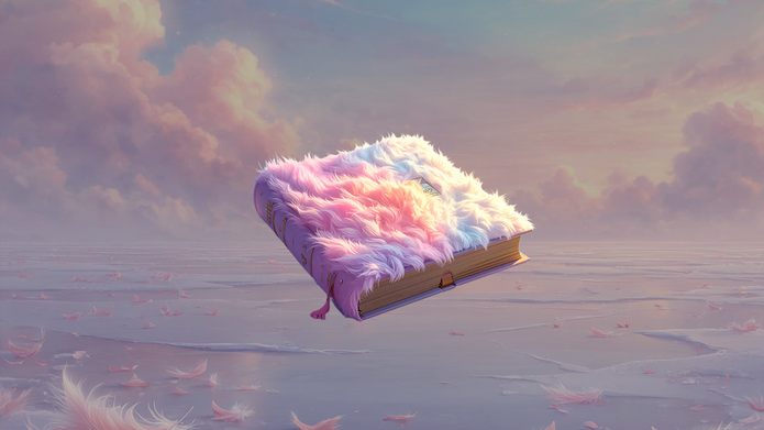 Miękka książka. Obraz wygenerowany przez Sztuczną Inteligencję