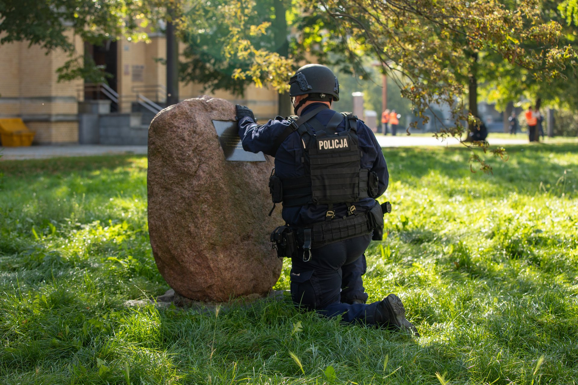 a police officer during an action at the Cathedral 