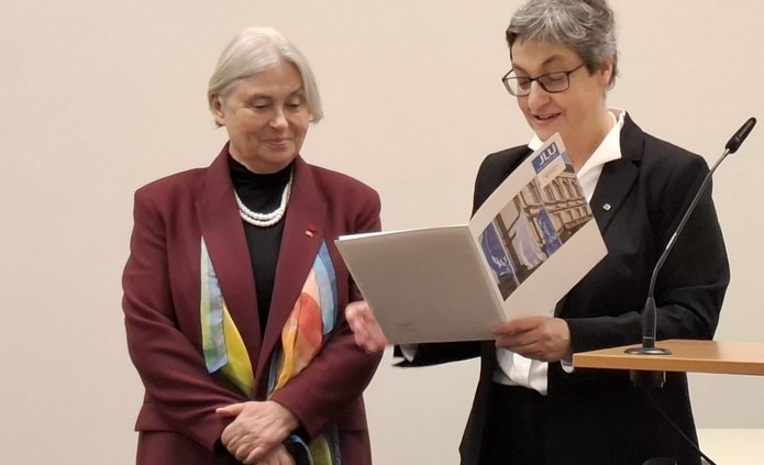 Prof. Joanna Jabłkowska during the ceremony of awarding the title of Doctor Honoris Causa