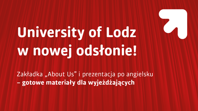 a graphic with the inscription University of Lodz in a new version