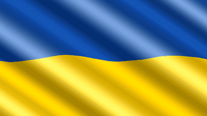 A flag of Ukraine