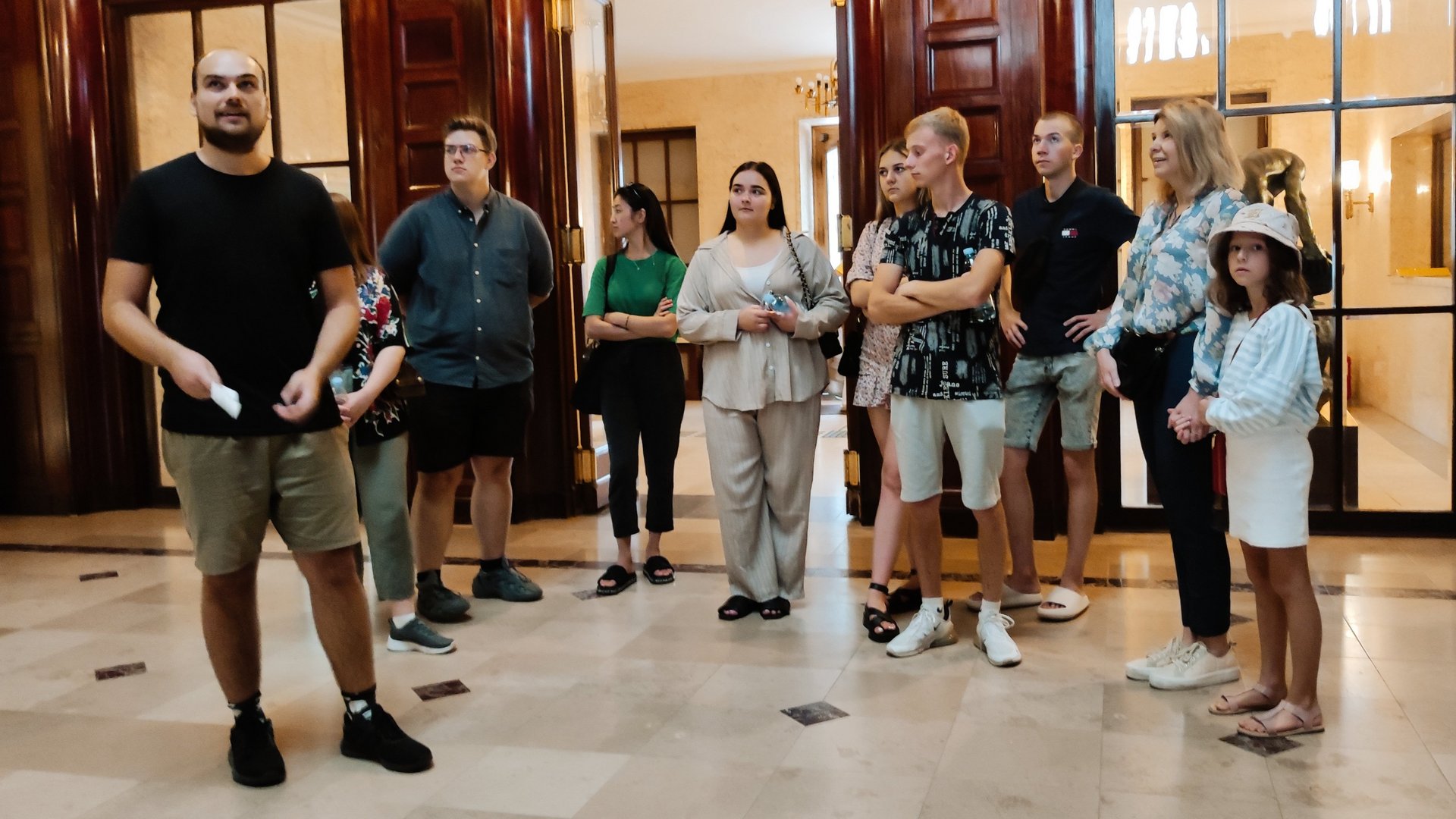 the project participants during a visit to Lodz, during the city sightseeing 