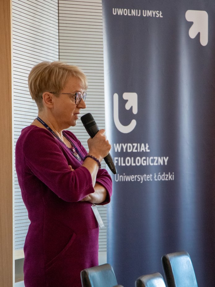 dr hab. Danuta Kowalska, prof. UŁ podczas wykładu