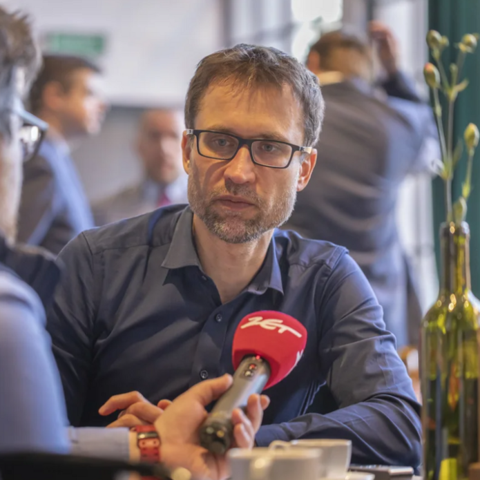  Prof. Piotr Krajewski giving an interview