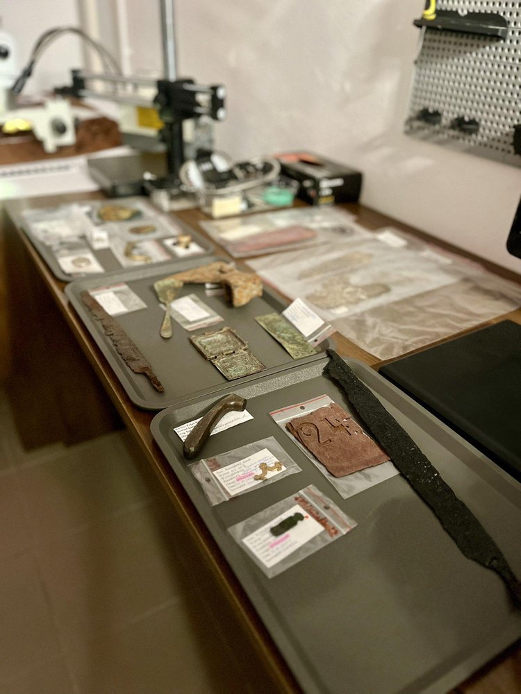 relics and geological samples in the laboratory of the Institute of Archaeology of the University of Lodz