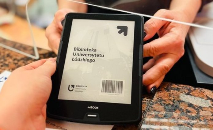 Grafika zachęcająca do skorzystania z Legimi w Bibliotece UŁ