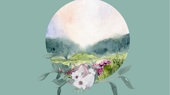 Grafika kwiatów i pisanek