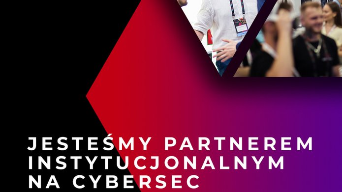 a graphic: UniLodz as Institutional Partner of CYBERSEC EXPO & FORUM