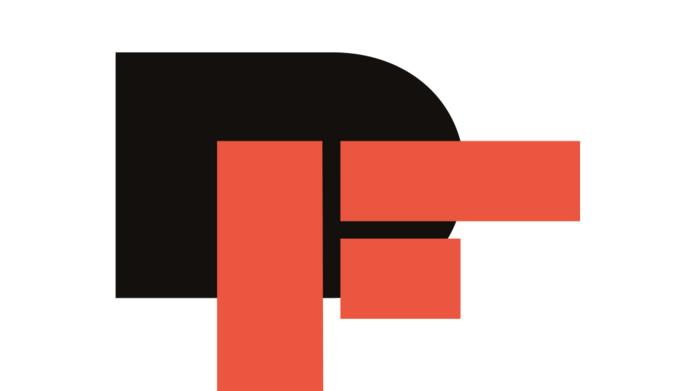 logo of the Festival, a set of letters - black D and red F