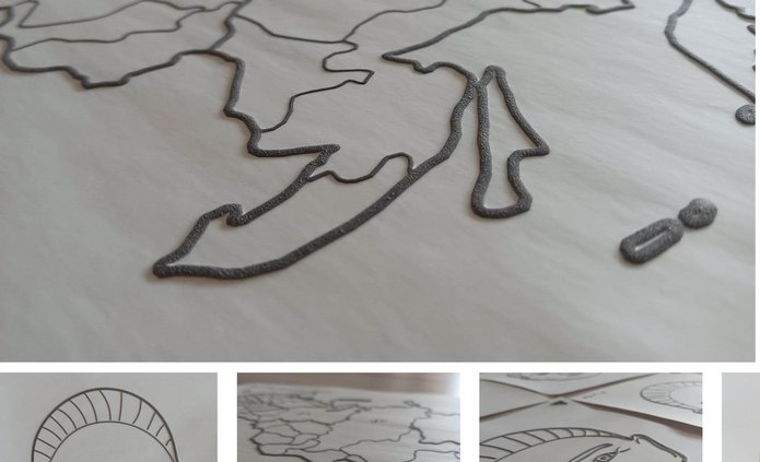 Zdjęcie wydruków na papierze pęczniejącym do artykułu "Nowości o dostępności - Grudzień 2022"