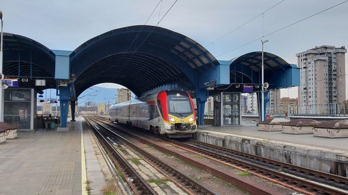 A train leaving the tunnel