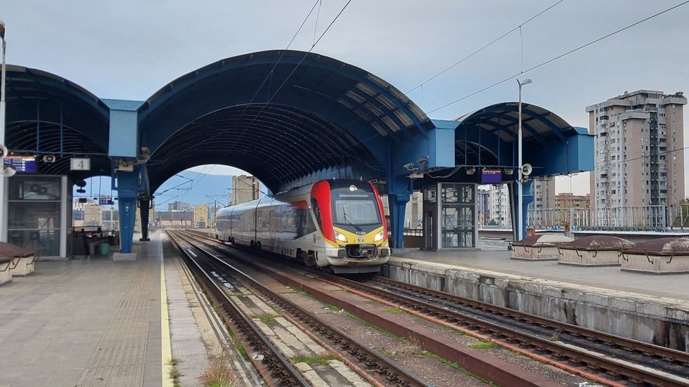 A train leaving the tunnel