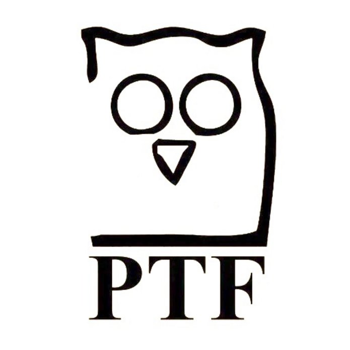 schematyczny rysunek sowy, litery PTF