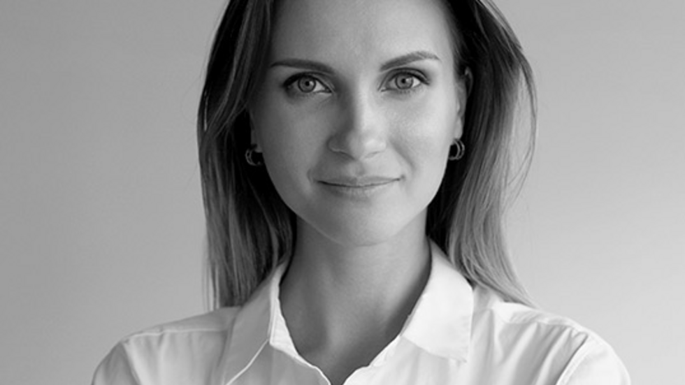 black and white portrait photo of a woman