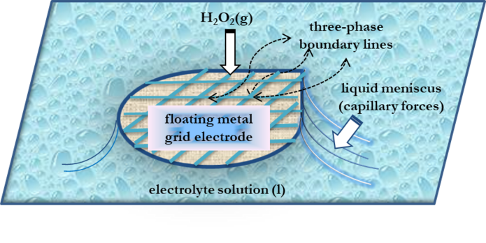 Schematic diagram of a three-phase system as a detection system for gaseous H2O2.