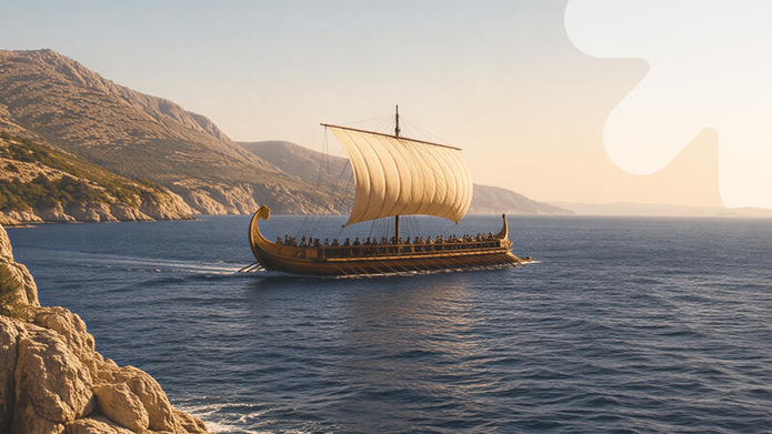 a decorative element: Greek ship