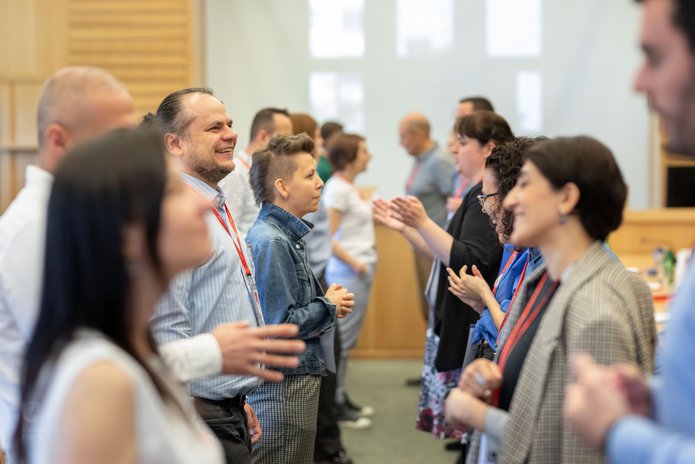 A photo of the International Staff Week participants