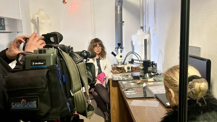 Dr Magdalena Majorek-Lipowicz during recording of the TV show