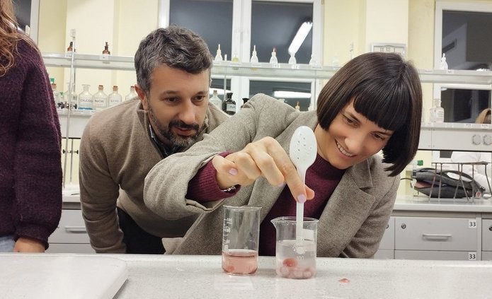 researchers working in a laboratory