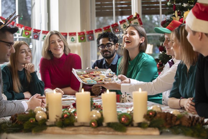 students during the Christmas photo shoot