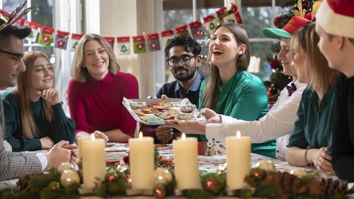 students during the Christmas photo shoot