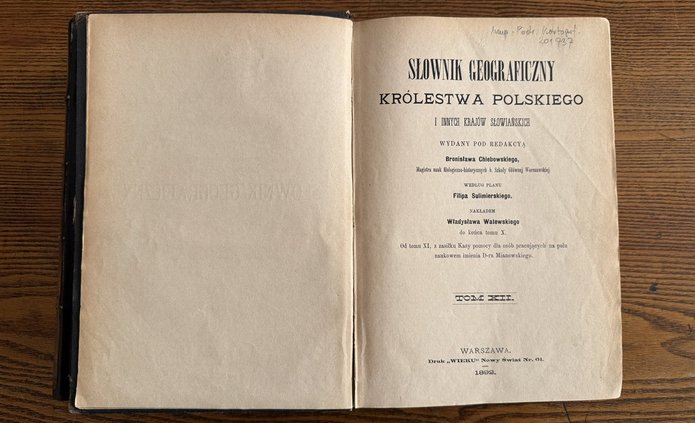 Zdjęcie słownika geograficznego królestwa polskiego
