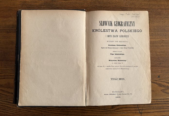 Zdjęcie słownika geograficznego królestwa polskiego