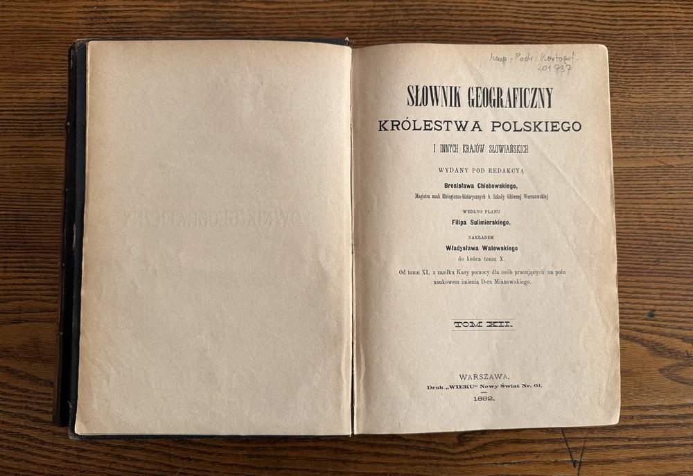 Zdjęcie słownika geograficznego królestwa polskiego