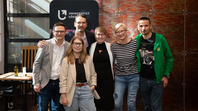 członkowie kolegium rektorskiego podczas śniadania prasowego UŁ