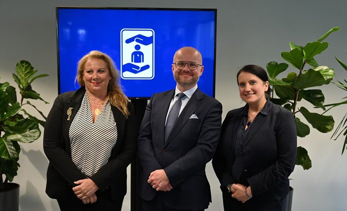 Prof. dr hab. Monika Namysłowska and Prof. dr hab. Małgorzata Serwach with Dr Michał Ziemiak 